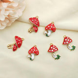 10pcs Alloy Mushroom Charms for DIY Jewelry Making