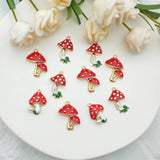 10pcs Alloy Mushroom Charms for DIY Jewelry Making