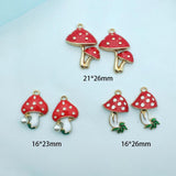 10pcs Alloy Mushroom Charms for DIY Jewelry Making