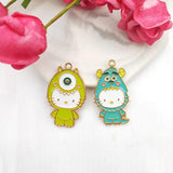 10pcs Alloy Kitten Enamel Charms for DIY Jewelry Making