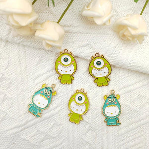 10pcs Alloy Kitten Enamel Charms for DIY Jewelry Making