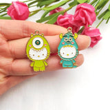 10pcs Alloy Kitten Enamel Charms for DIY Jewelry Making