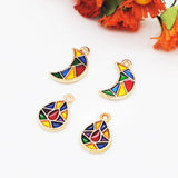 30pcs Splicing Colorful Mosaic Moon Water Drop Charms