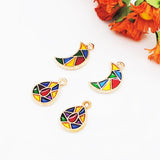 30pcs Splicing Colorful Mosaic Moon Water Drop Charms