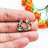 30pcs Splicing Colorful Mosaic Moon Water Drop Charms