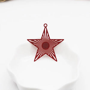 20pcs Stars Shape Spray Paint Charms Copper Jewelry Making Pendant