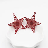 20pcs Stars Shape Spray Paint Charms Copper Jewelry Making Pendant