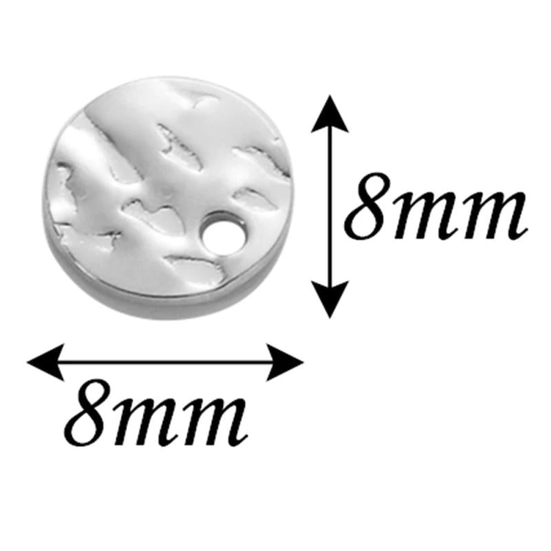 100Pcs Stainless Steel Coin Disc Charm Round Stamping Blank Tags 8mm/10mm