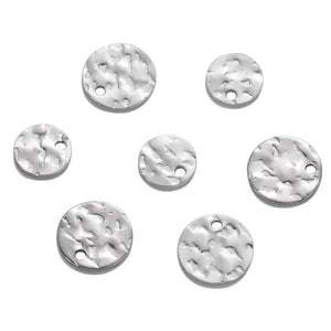 100Pcs Stainless Steel Coin Disc Charm Round Stamping Blank Tags 8mm/10mm