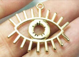 10pcs 25*20mm Eye Zinc Alloy DIY Jewelry 2 Colors Burnished Silver