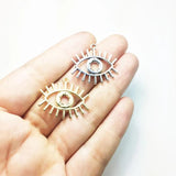 10pcs 25*20mm Eye Zinc Alloy DIY Jewelry 2 Colors Burnished Silver