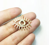 10pcs 25*20mm Eye Zinc Alloy DIY Jewelry 2 Colors Burnished Silver