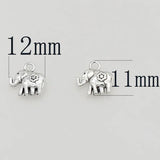 50pcs Vintage Elephant Charms Antique Silver Animals Pendants DIY Jewelry