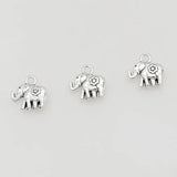 50pcs Vintage Elephant Charms Antique Silver Animals Pendants DIY Jewelry