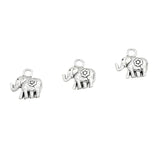 50pcs Vintage Elephant Charms Antique Silver Animals Pendants DIY Jewelry