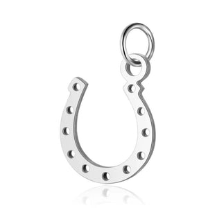 5pcs Stainless Steel Horseshoe Charms Metal Letter J for DIY Jewelry Making