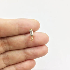 10pcs 8mm Stud Earring Connector Rhinestone Plated Zinc Alloy Jewelry DIY
