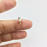 10pcs 8mm Stud Earring Connector Rhinestone Plated Zinc Alloy Jewelry DIY