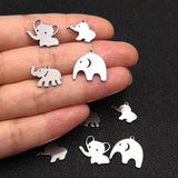 20pcs Stainless Steel Elephant Charm for Jewelry Making DIY