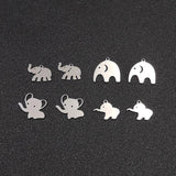 20pcs Stainless Steel Elephant Charm for Jewelry Making DIY