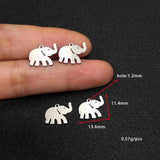 20pcs Stainless Steel Elephant Charm for Jewelry Making DIY
