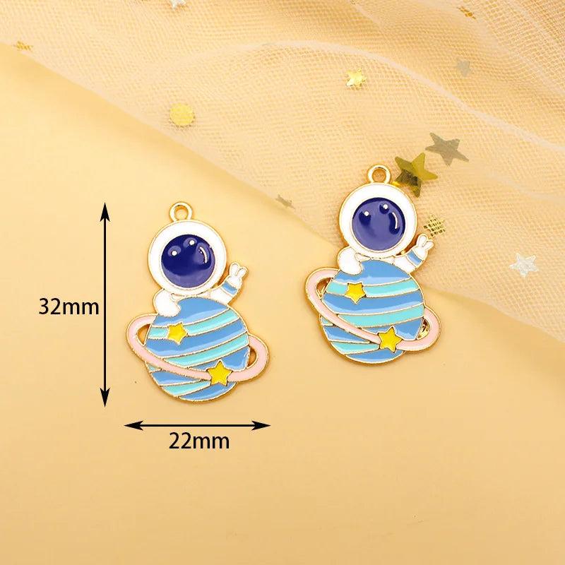 10pcs Astronaut Charms for Jewelry Making Spaceman Pendants Earrings Bracelet