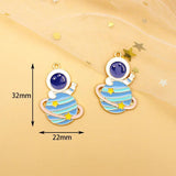 10pcs Astronaut Charms for Jewelry Making Spaceman Pendants Earrings Bracelet