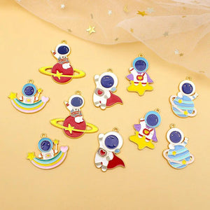 10pcs Astronaut Charms for Jewelry Making Spaceman Pendants Earrings Bracelet