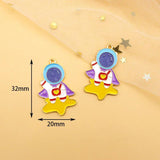 10pcs Astronaut Charms for Jewelry Making Spaceman Pendants Earrings Bracelet