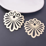 6pcs 45mm Laser Cut Fan-shape Charms Silver Brass Jewelry Accessories