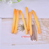 10pcs 6*90mm 3D Potato Fries Resin Earring Bracelet DIY Jewelry