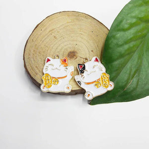 10pcs Money Cat Metal Charms Pendant Earring DIY Jewelry Accessories