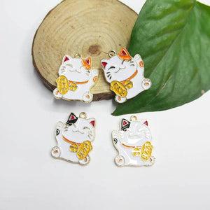 10pcs Money Cat Metal Charms Pendant Earring DIY Jewelry Accessories