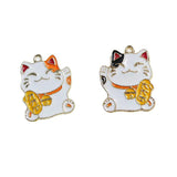 10pcs Money Cat Metal Charms Pendant Earring DIY Jewelry Accessories