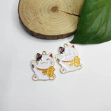 10pcs Money Cat Metal Charms Pendant Earring DIY Jewelry Accessories