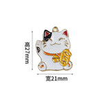 10pcs Money Cat Metal Charms Pendant Earring DIY Jewelry Accessories