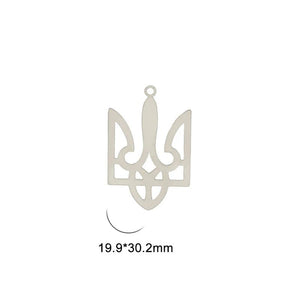 5pcs Tryzub Ukraine Stainless Steel Charms Earrings Ukrainian Symbol