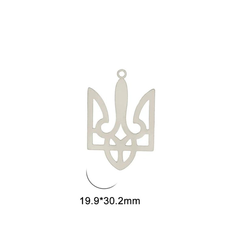 5pcs Tryzub Ukraine Stainless Steel Charms Earrings Ukrainian Symbol