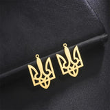 5pcs Tryzub Ukraine Stainless Steel Charms Earrings Ukrainian Symbol