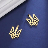 5pcs Tryzub Ukraine Stainless Steel Charms Earrings Ukrainian Symbol