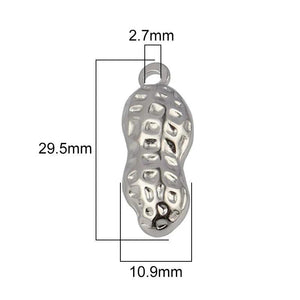 5pcs Stainless Steel Peanut Pendant Charms for DIY Jewelry Making