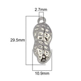 5pcs Stainless Steel Peanut Pendant Charms for DIY Jewelry Making