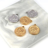 5pcs Stainless Steel Map Charms Pendant for DIY Jewelry Making