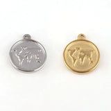 5pcs Stainless Steel Map Charms Pendant for DIY Jewelry Making