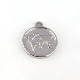 5pcs Stainless Steel Map Charms Pendant for DIY Jewelry Making