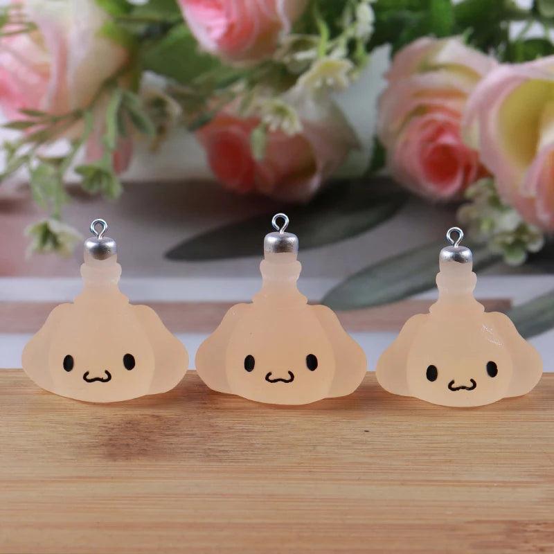 10Pcs 3D Luminous Dog Resin Charms for Jewelry DIY 28X32mm