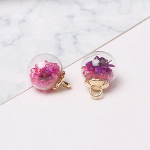 10pcs 17mm Crystal Flower Glass Ball Charms Pendants DIY Craft