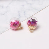 10pcs 17mm Crystal Flower Glass Ball Charms Pendants DIY Craft