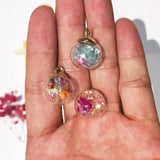 10pcs 17mm Crystal Flower Glass Ball Charms Pendants DIY Craft