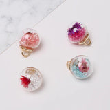 10pcs 17mm Crystal Flower Glass Ball Charms Pendants DIY Craft